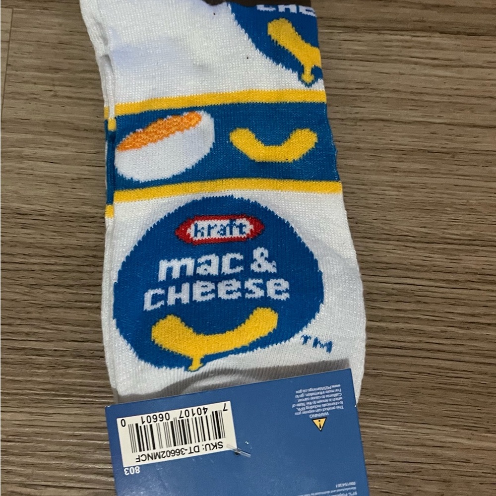 Mac & Cheese White and Blue Socks